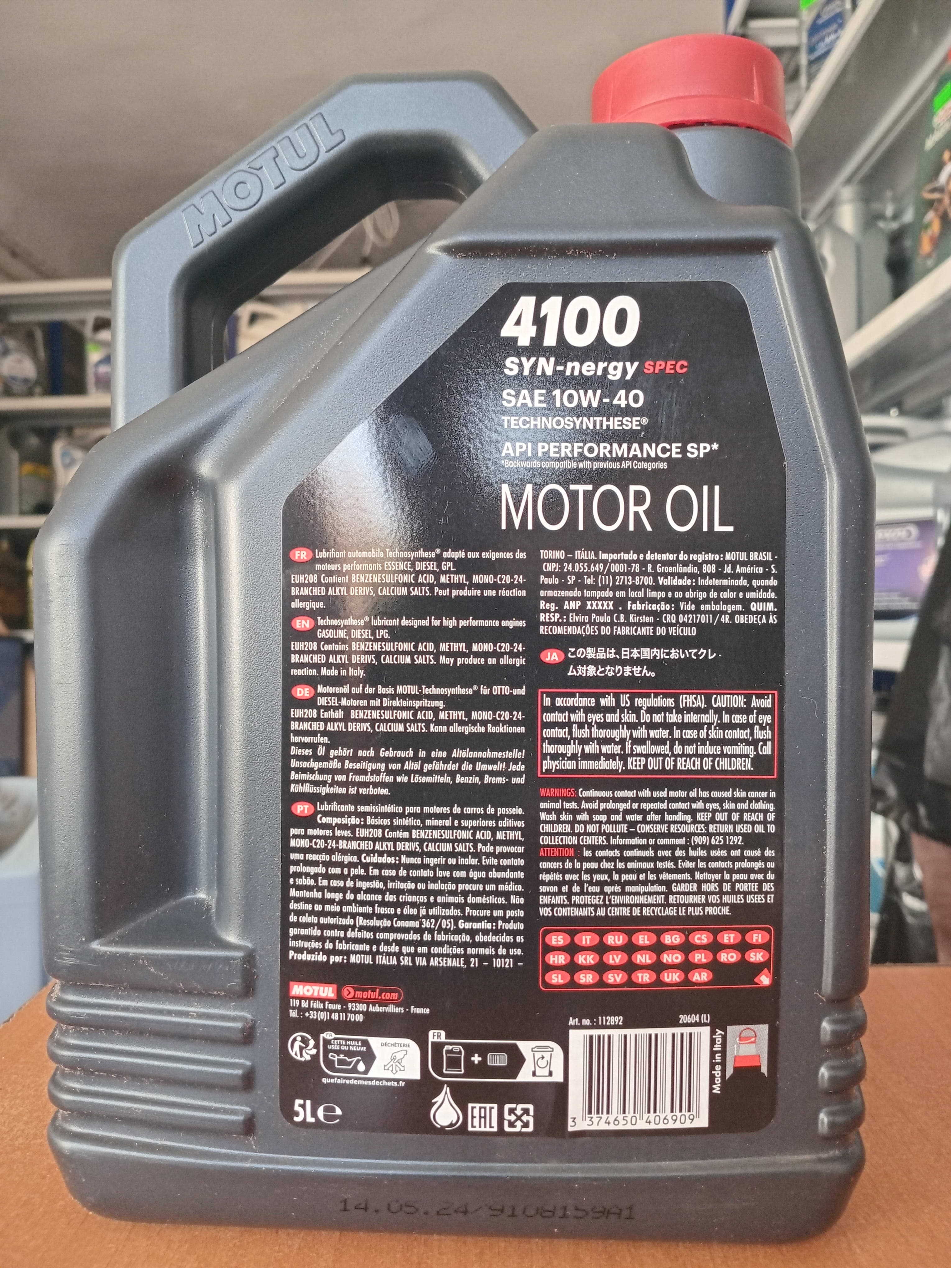 MOTUL 4100 SYN-nergy spec 10w40 5L thumbnail 2